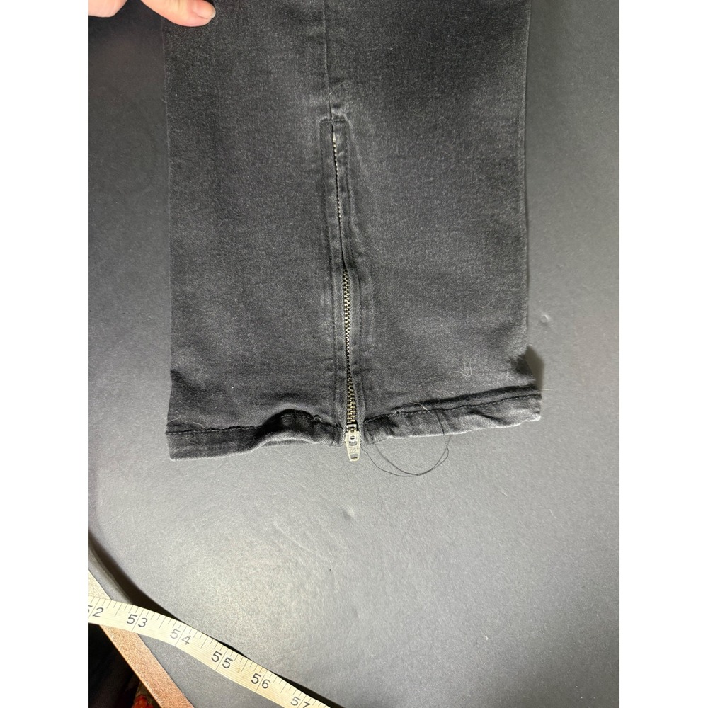 Nicole Miller Soho High Rise Skinny Boot Jeans Black Ankle Zip Size 12 - Picture 8 of 8